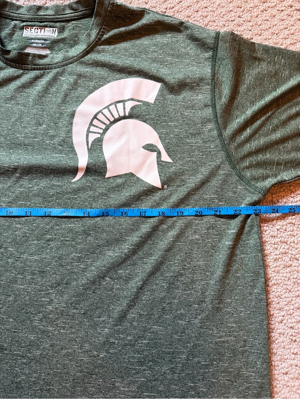 Section 101 Michigan State Spartans Heather Green Performance T-Shirt Size XL - Picture 3 of 5